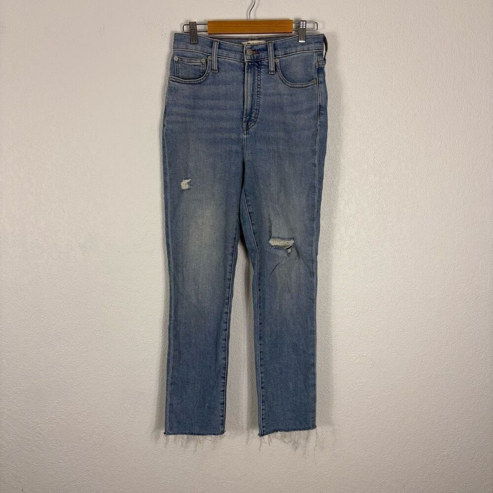 Madewell The Perfect Vintage Jean High Rise Straight Leg Raw Hem Size 25